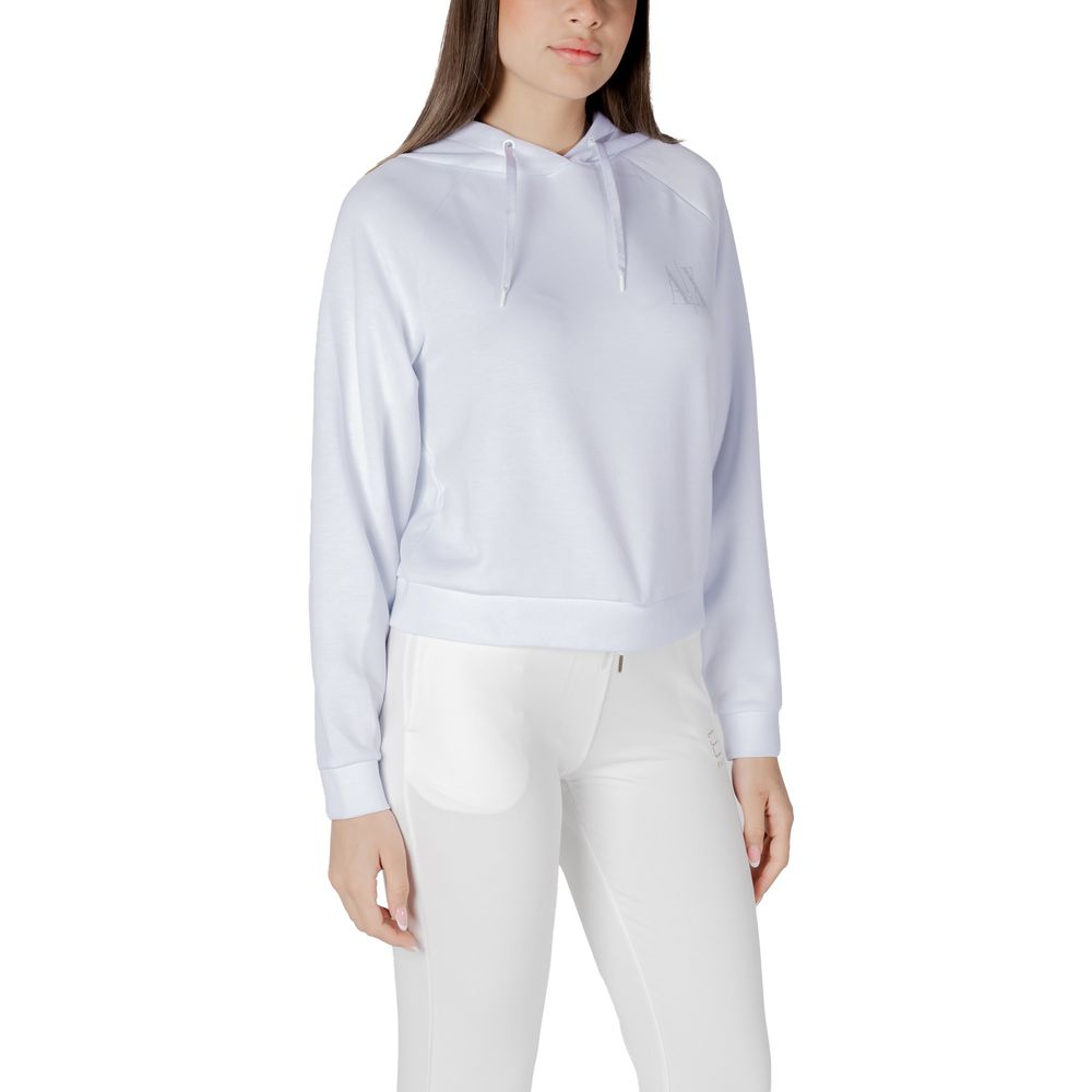 Armani Exchange White Viscose Hoodie