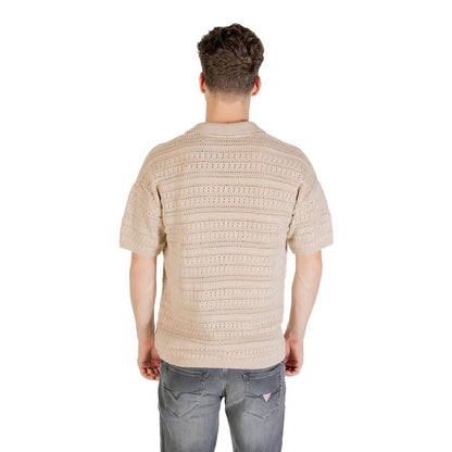 Only & Sons Beige Cotton Shortsleeve Shirt