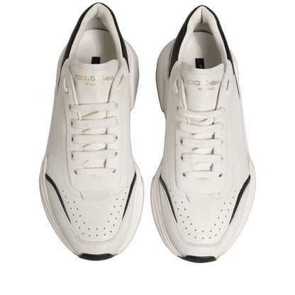 Dolce & Gabbana White Black Daymaster Low Top Sneakers Shoes