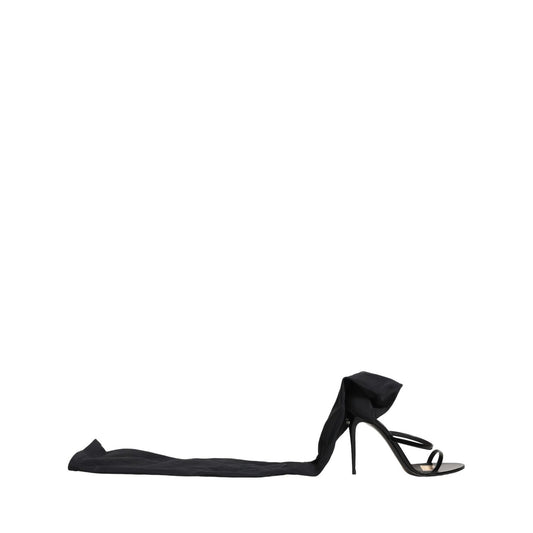 Dolce & Gabbana Stiletto Sandals Socks Knee High Boots Black