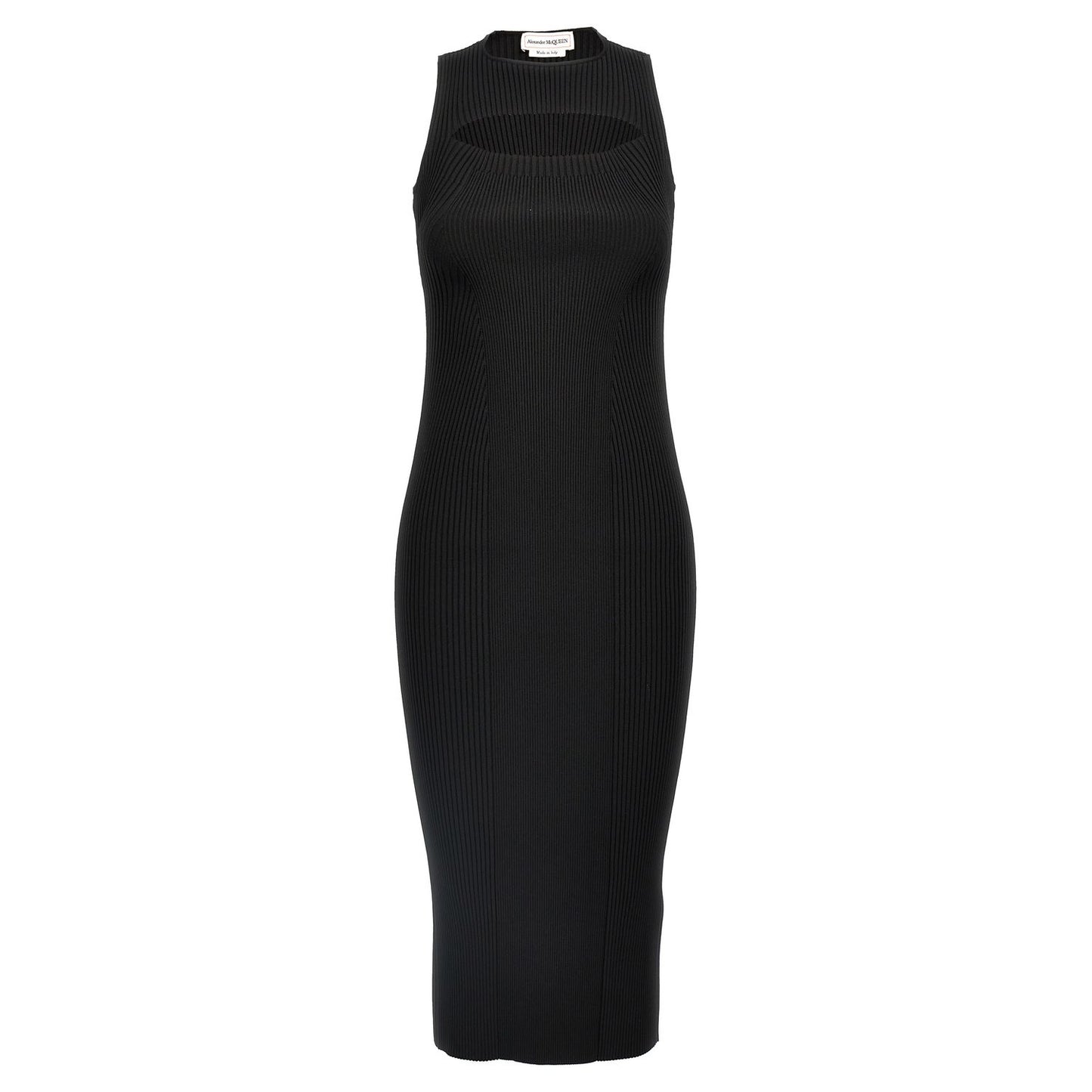 Alexander McQueen Black Viscose Midi Dress