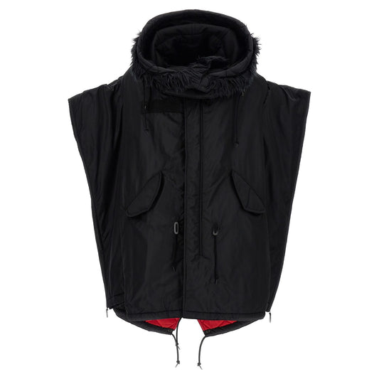 Junya Watanabe Black Nylon Full-Length Jacket