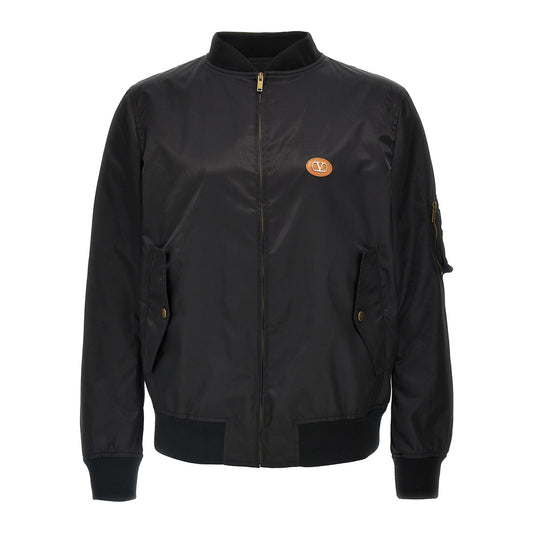 Valentino Garavani Black Polyamide Bomber