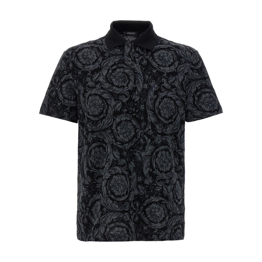 Versace Gray Cotton Polo Shirt