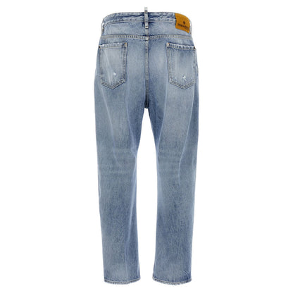 Dsquared² Blue Cotton Relaxed Fit Jeans