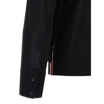 Thom Browne Black Virgin Wool Cardigan