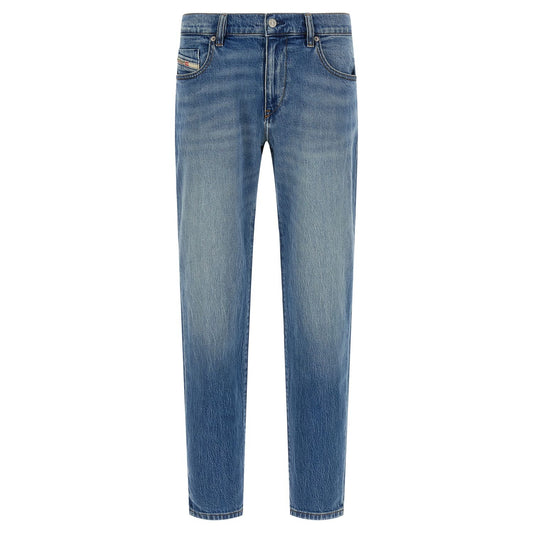 Diesel Blue Cotton Straight-Leg Jeans