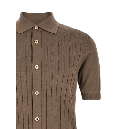 Brunello Cucinelli Brown Cotton Blouse