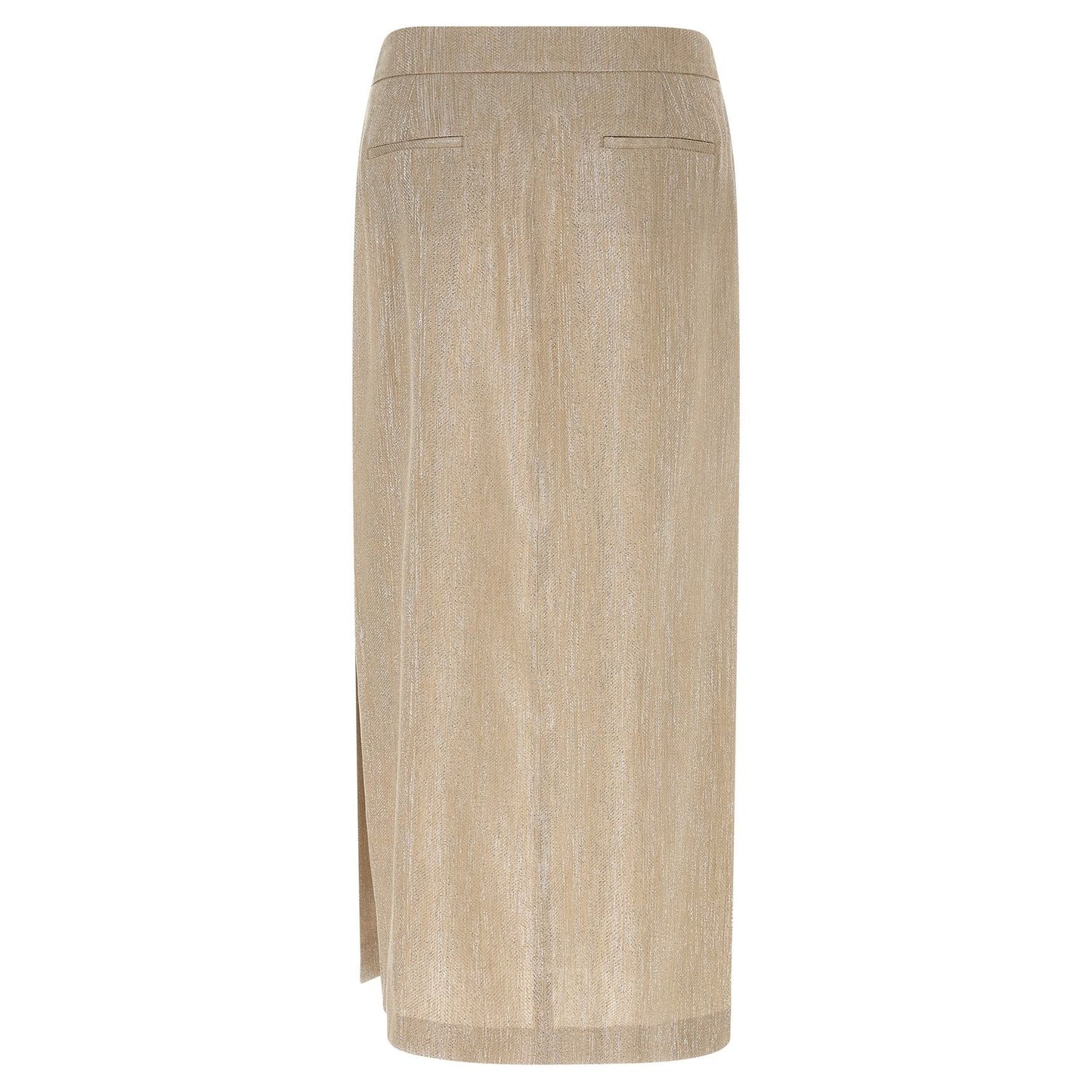Peserico Beige Viscose Midi Skirt