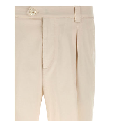Brunello Cucinelli White Cotton Casual Pants