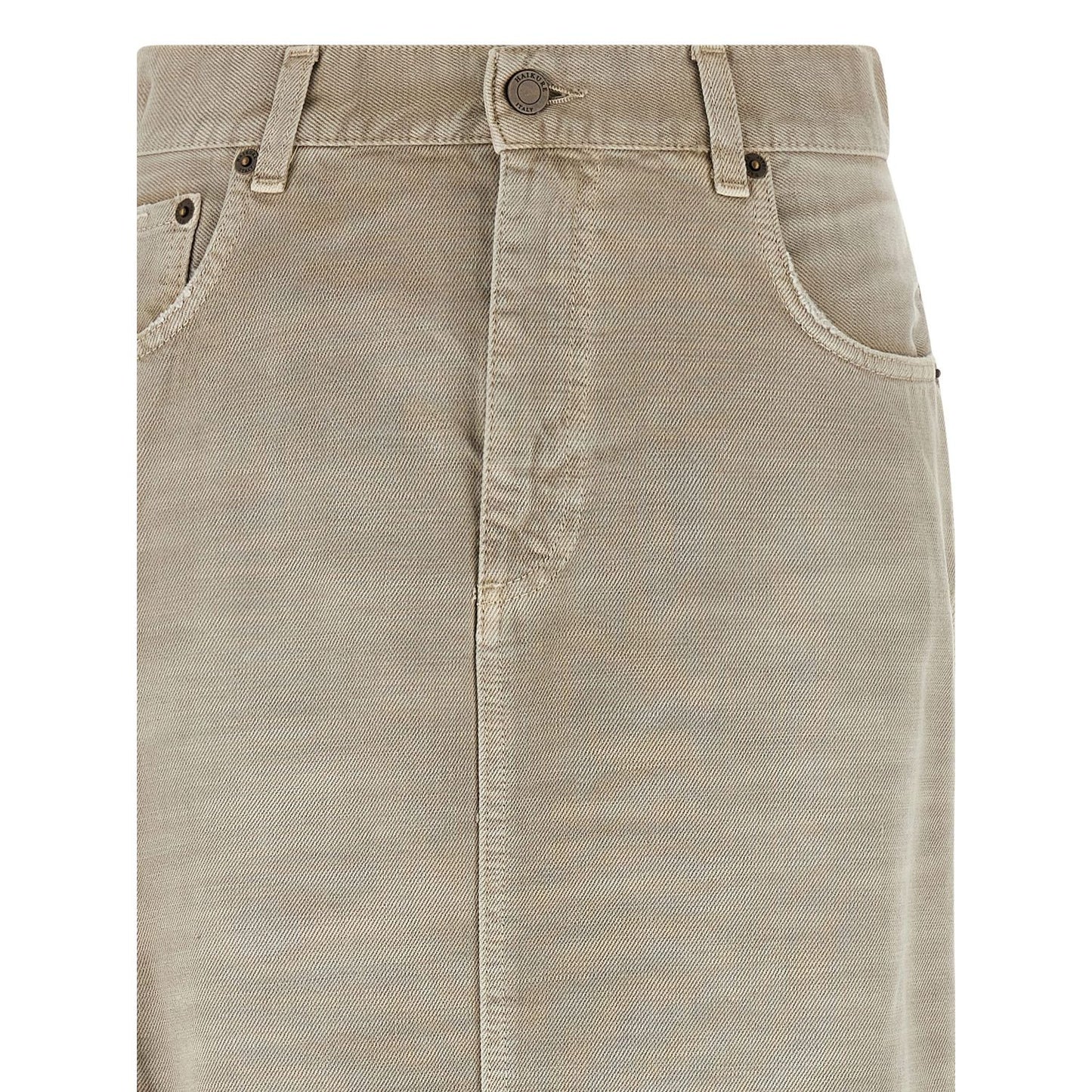Haikure Gray Cotton Midi Skirt