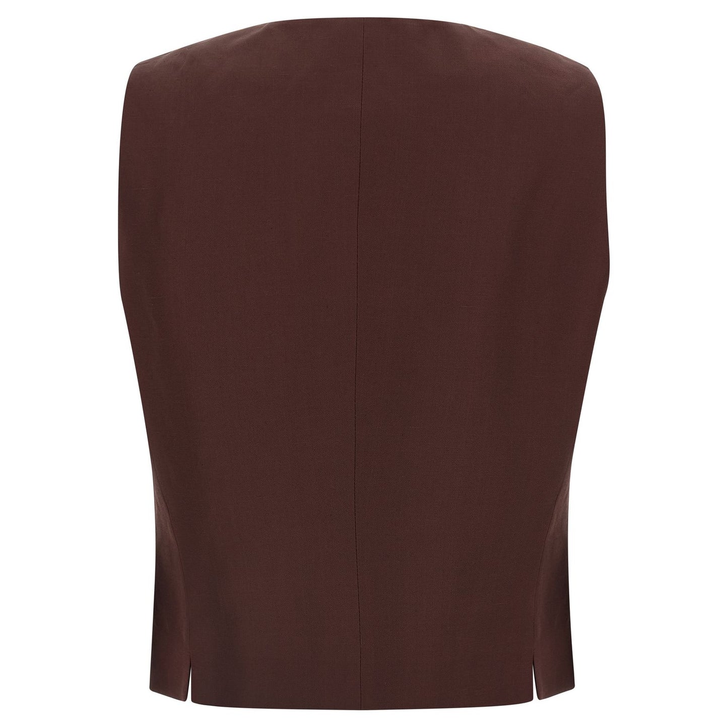 Alberto Biani Brown Viscose Sleeveless Jacket