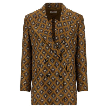 Alberto Biani Brown Silk Blazer