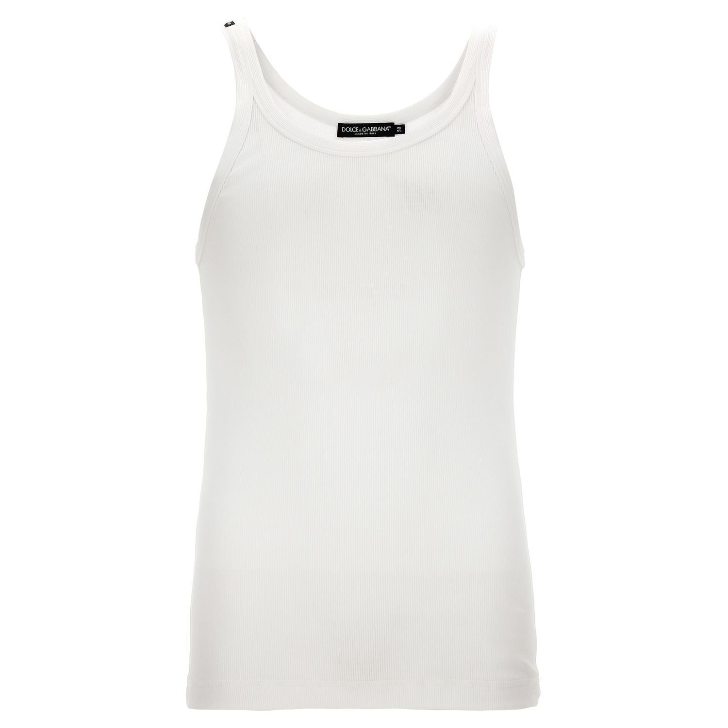 Dolce & Gabbana White Cotton Tank Tops