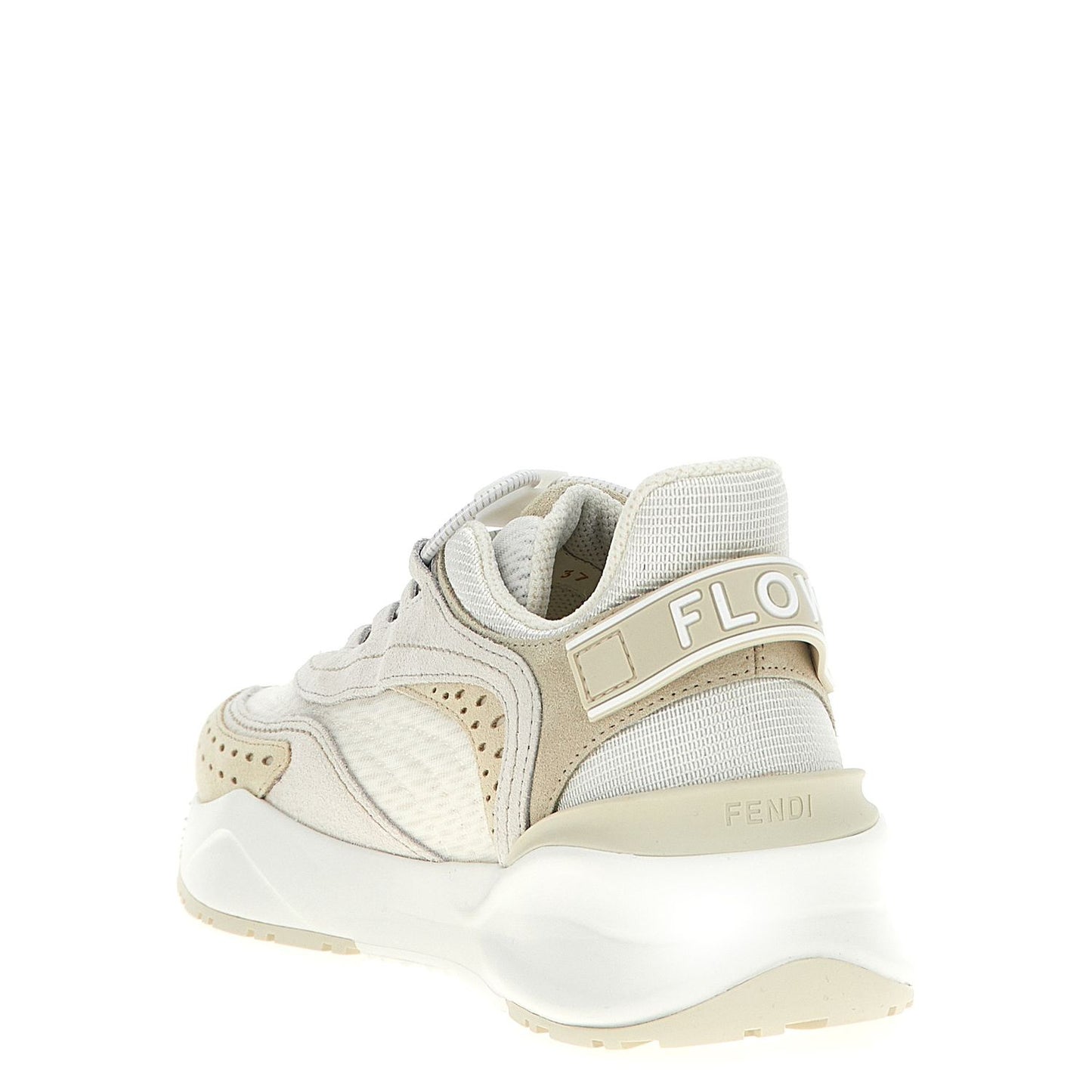 Fendi White Polyester Athletic Sneakers