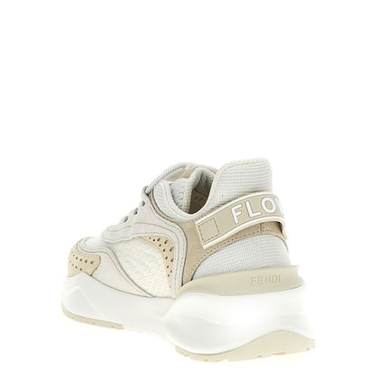 Fendi White Polyester Athletic Sneakers