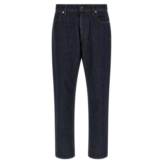 Stone Island Blue Cotton Straight-Leg Jeans