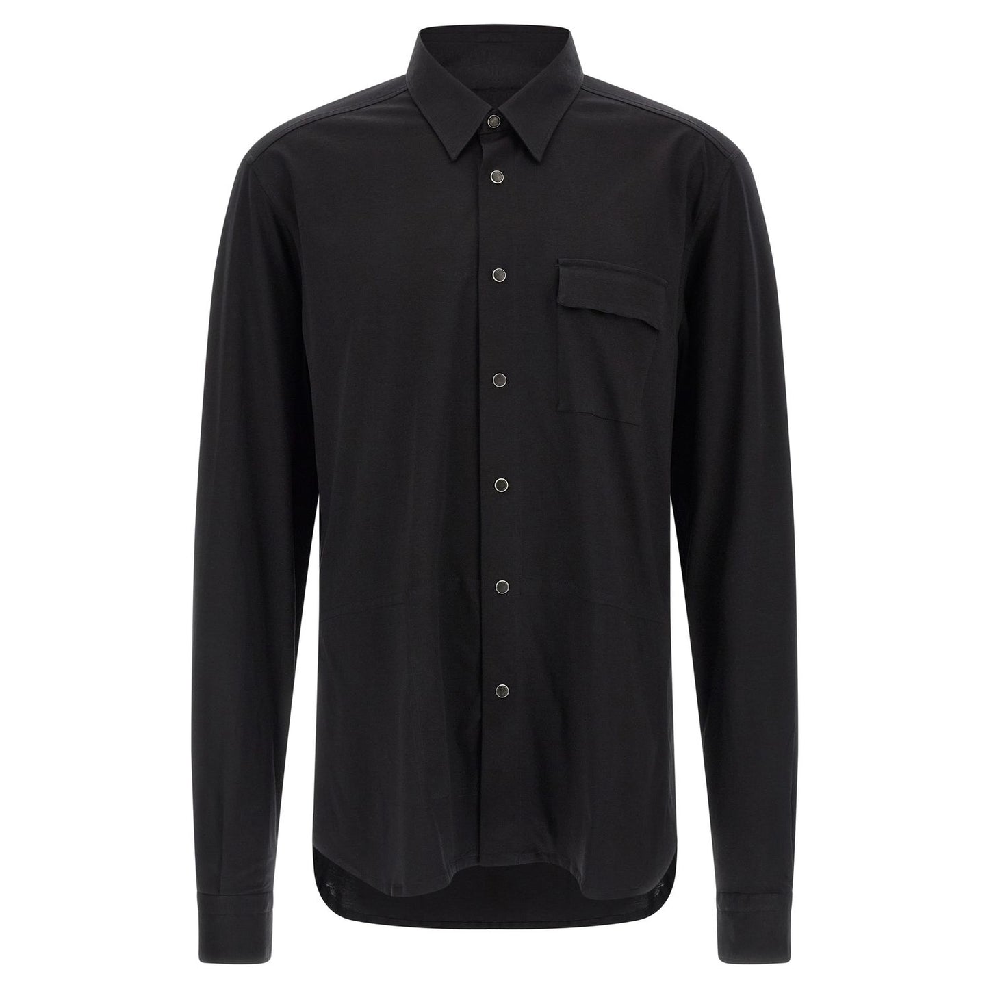 Kiton Black Cotton Blouse