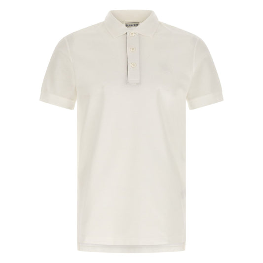 Burberry White Cotton Polo Shirt