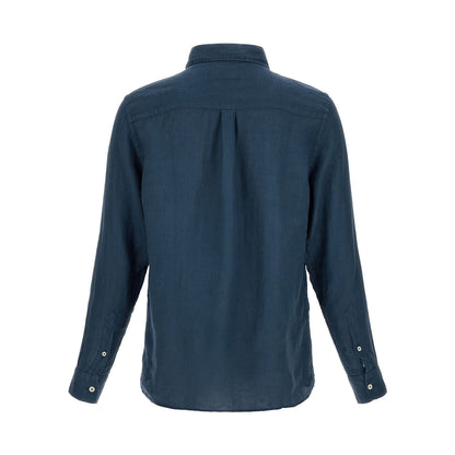 MC2 Saint Barth Blue Linen Polo Shirt