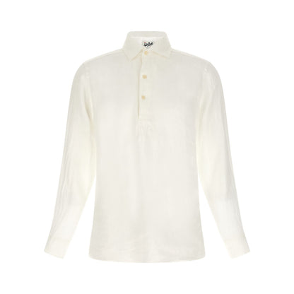 MC2 Saint Barth White Linen Polo Shirt