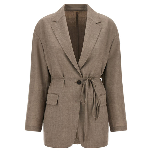 Brunello Cucinelli Beige Virgin Wool Blazer