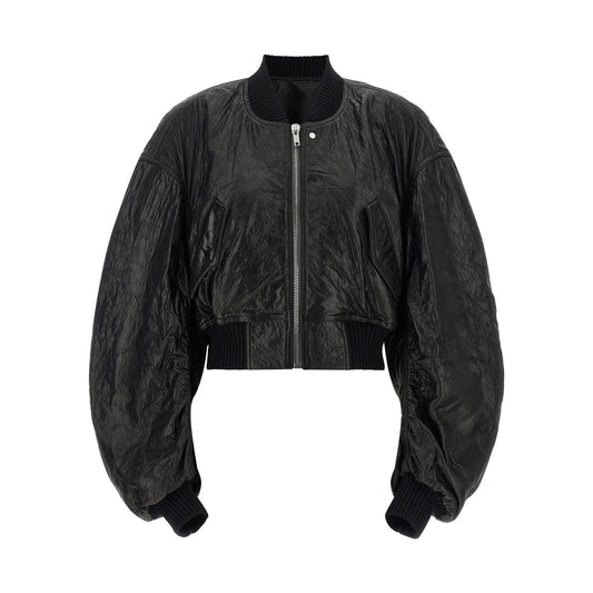 Rick Owens Black Lamb Leather Leather Jacket