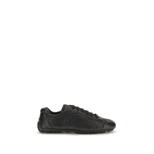 Prada Black Lamb Ovis Aries Aries Low Top Sneakers
