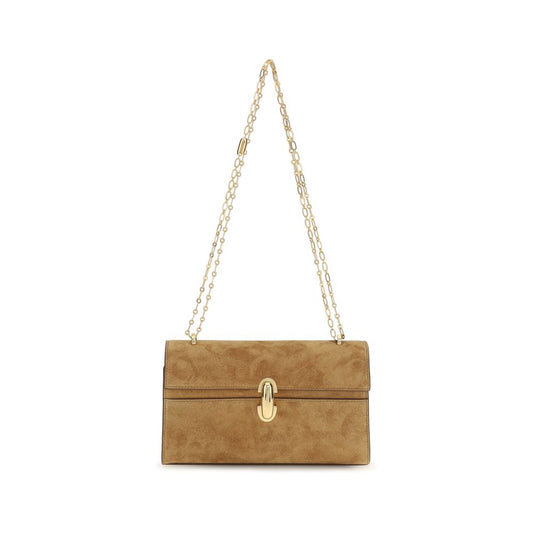 Savette Beige Calf Leather Bos Taurus Clutch Bag