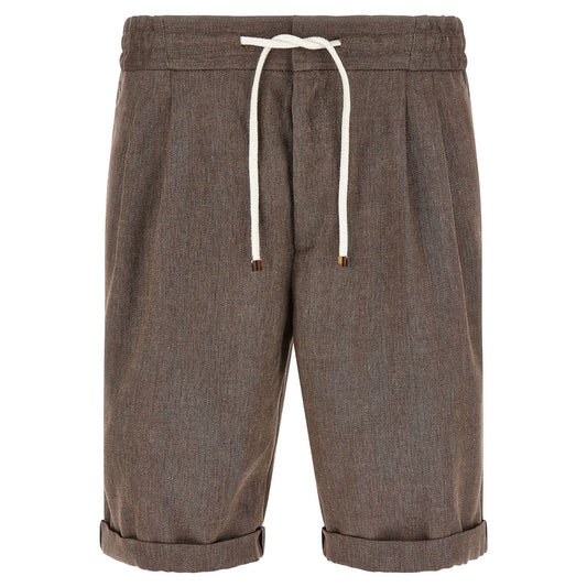 Brunello Cucinelli Brown Linen Bermuda Shorts