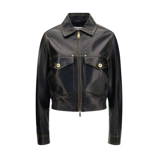 Versace Black Lamb Ovis Aries Full-Length Jacket