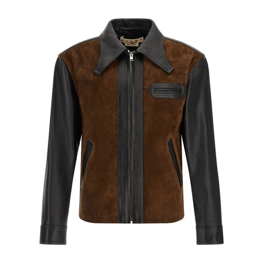 Marni Multicolor Calfskin Leather Jacket