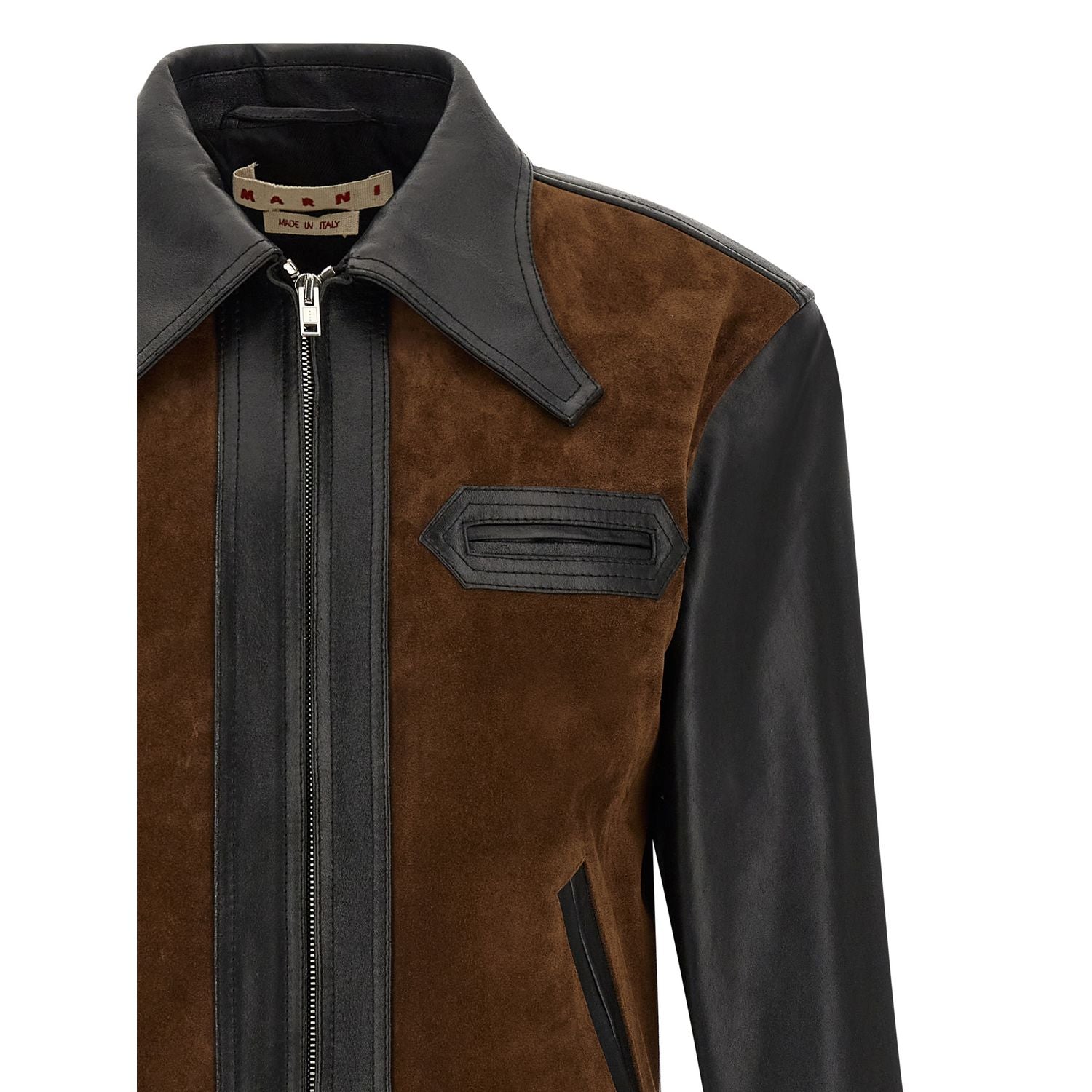 Marni Multicolor Calfskin Leather Jacket