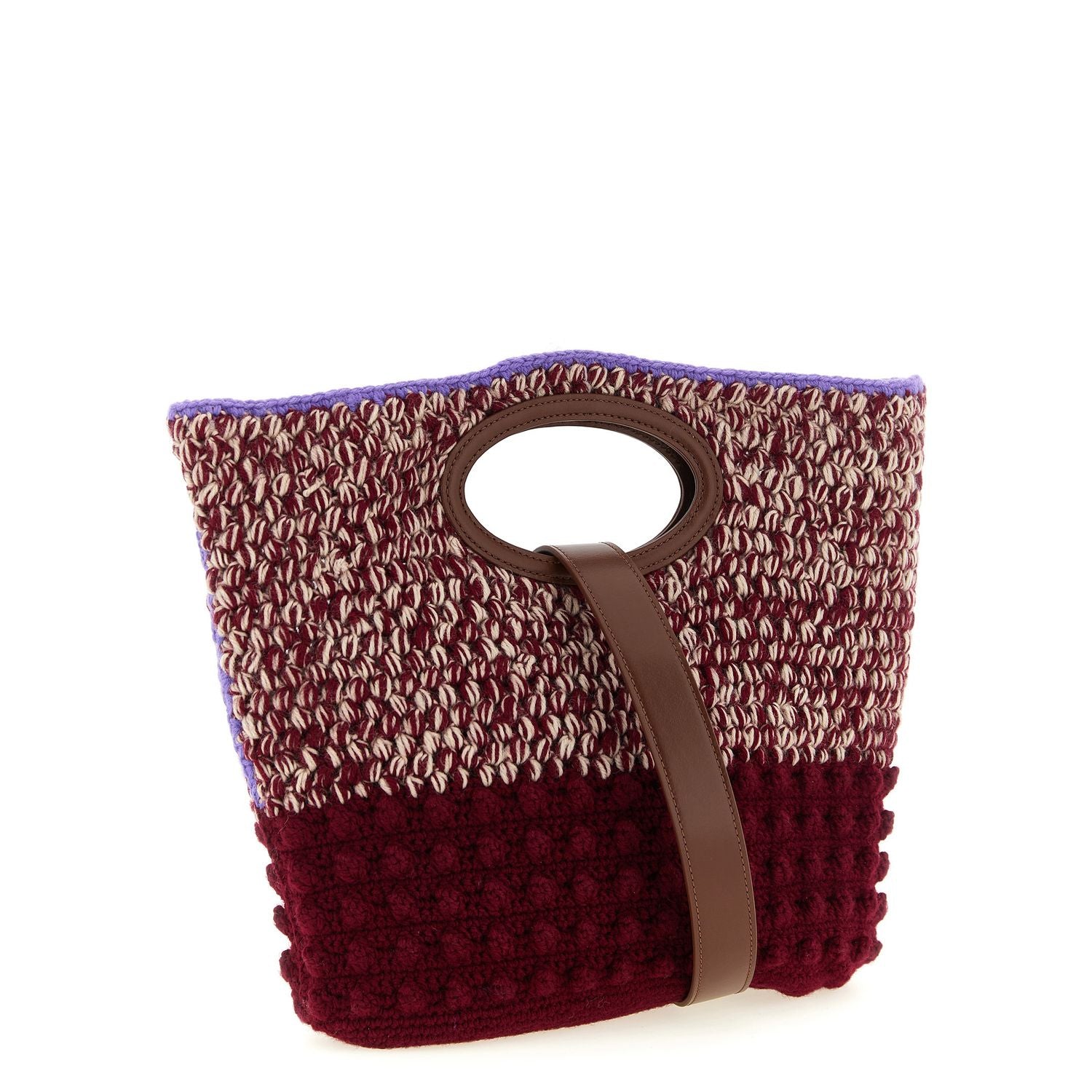 Marni Bordeaux Wool Handbag