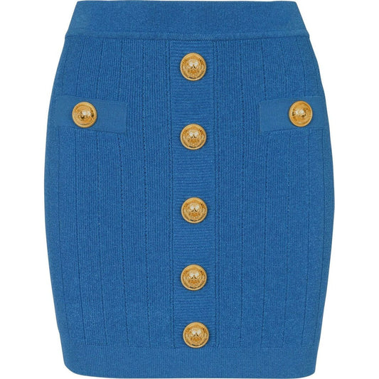 Balmain Button-detail knitted miniskirt