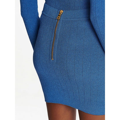 Balmain Button-detail knitted miniskirt