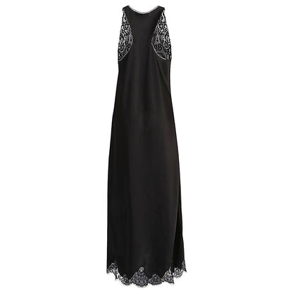 Balenciaga Lace trim long length sleeveless v-neckline dress
