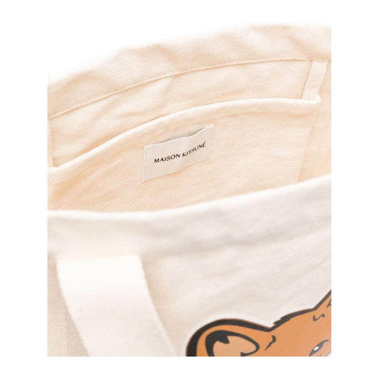 Maison Kitsuné Maison Kitsune fox head-print cotton tote