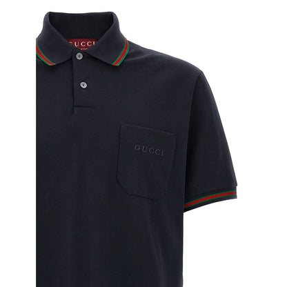 Gucci Blue Cotton Polo Shirt