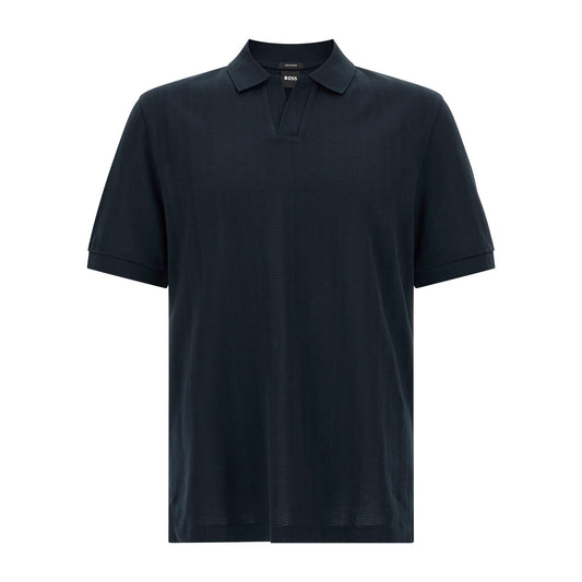 Hugo Boss Blue Cotton Polo Shirt