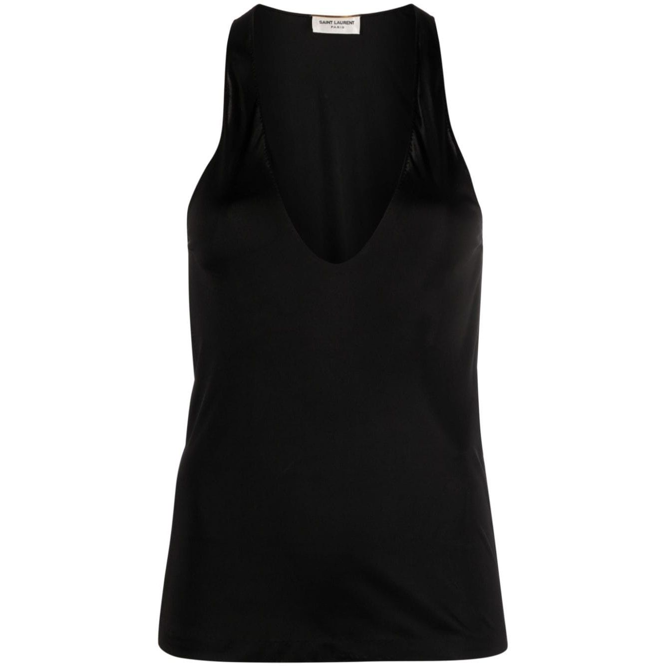Saint Laurent plunging satin tank top