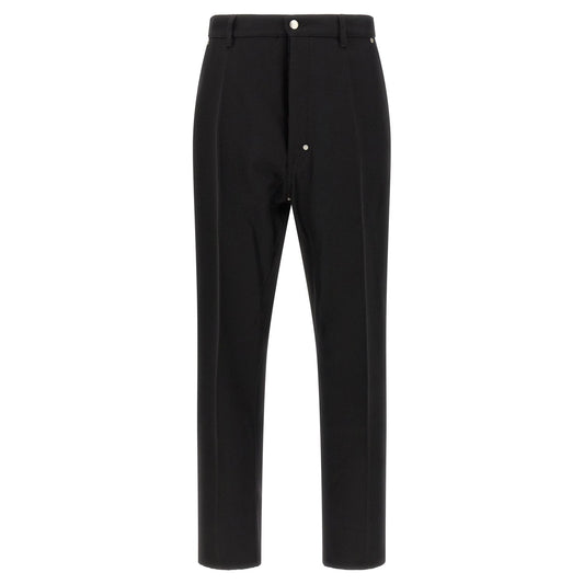 Rick Owens Black Cotton Casual Pants