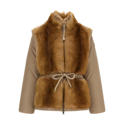 Moncler Beige Polyester Sleeveless Jacket