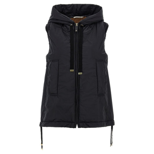 Max Mara Black Polyester Sleeveless Jacket