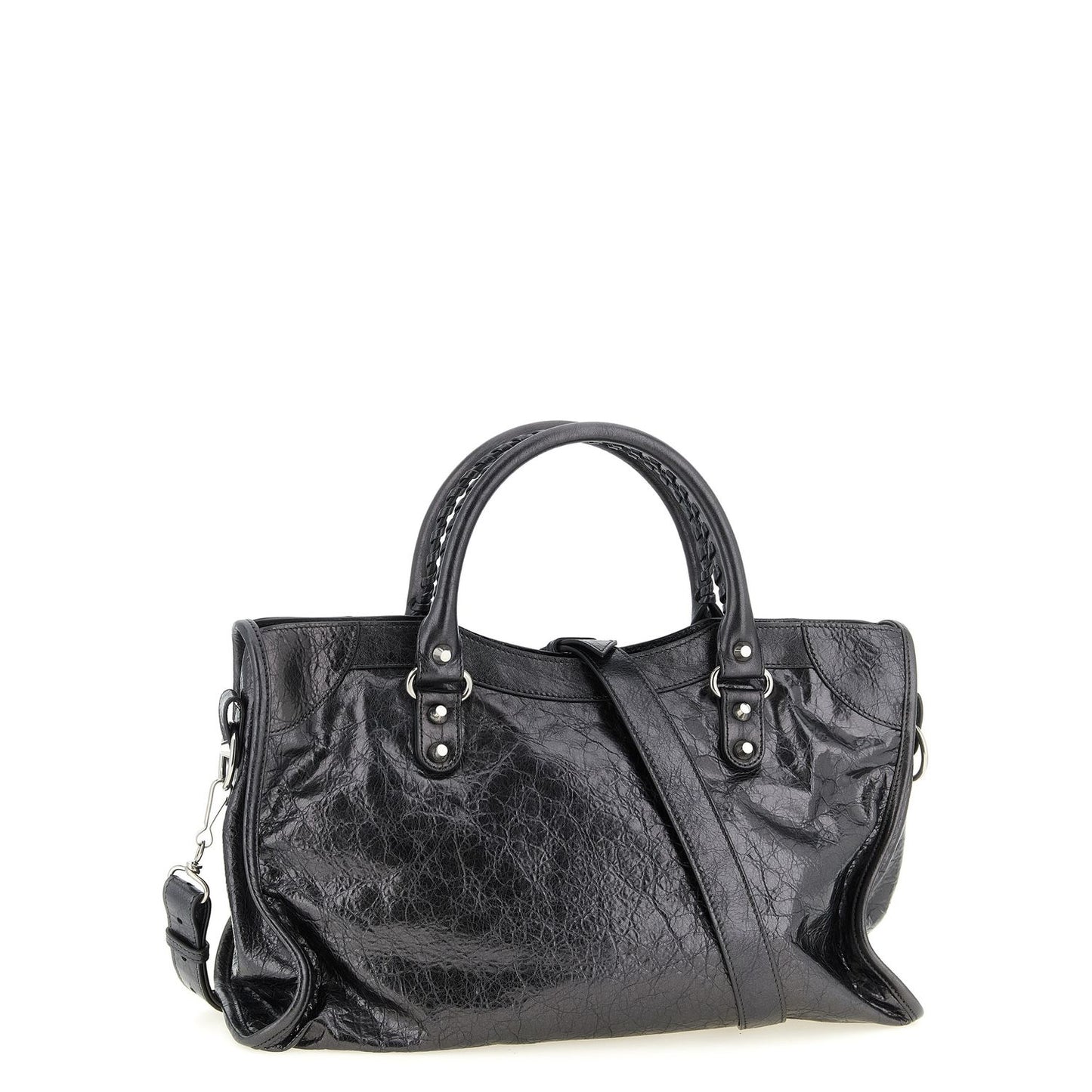 Balenciaga Silver Lamb Leather Handbag