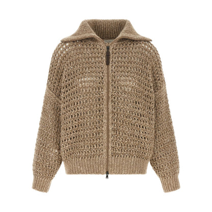 Brunello Cucinelli Beige Elastane Cardigan