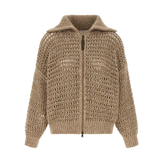 Brunello Cucinelli Beige Elastane Cardigan