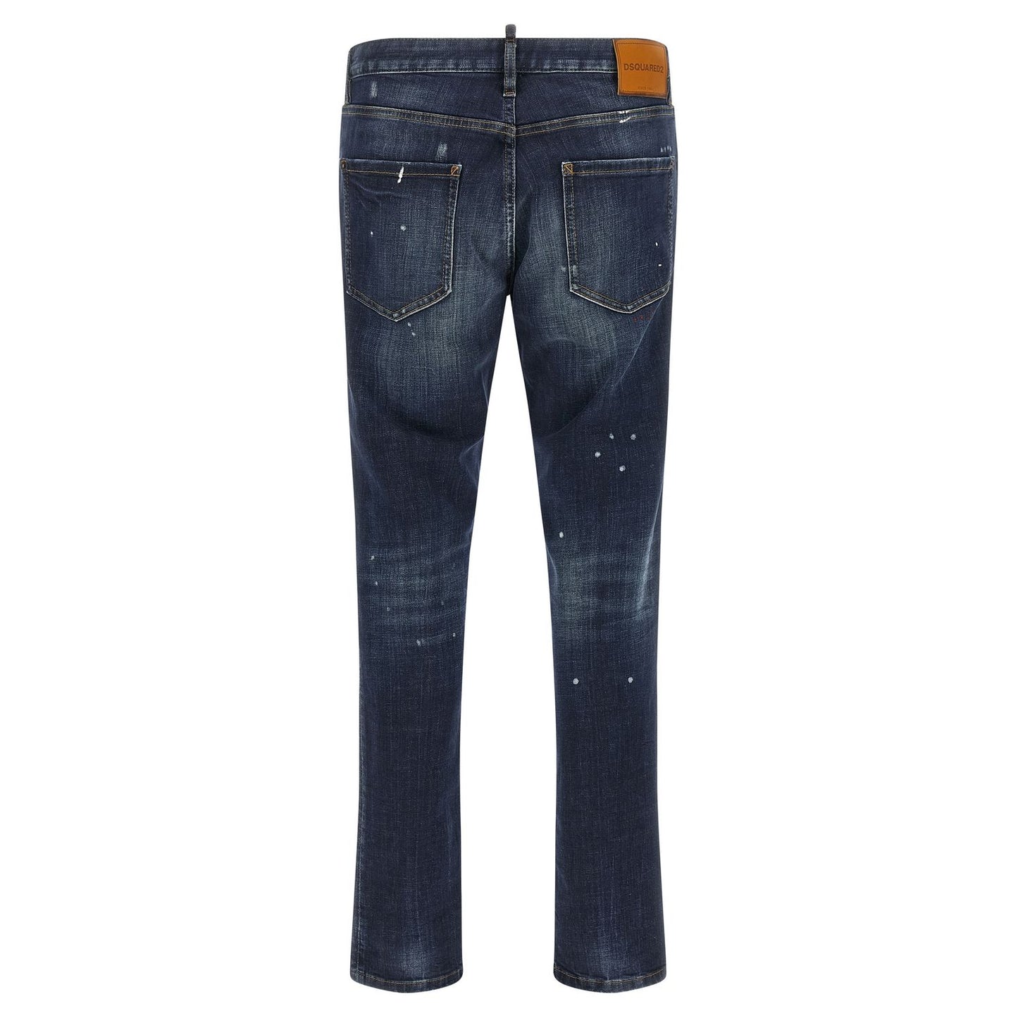 Dsquared² Blue Cotton Straight-Leg Jeans