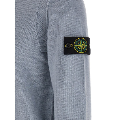 Stone Island Blue Virgin Wool Cardigan