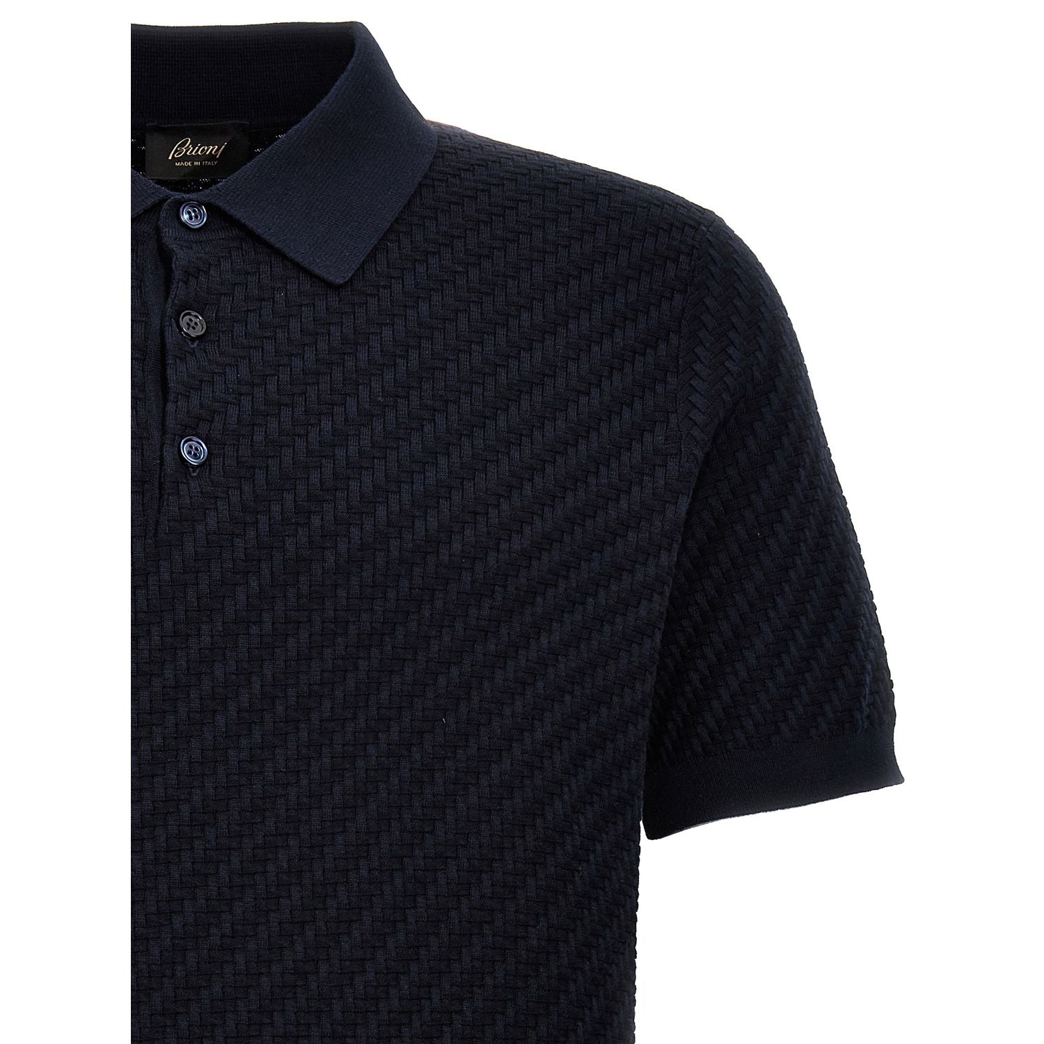 Brioni Blue Cotton Polo Shirt